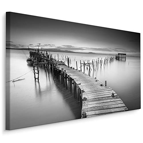 Muralo Bilder See 70 x 50cm Bild auf Leinwand Wandbild Anlegestelle Schwarz Weiß Zimmer Deko Leinwandbilder Schlafzimmer Wohnzimmer Wanddekoration Design Wand Bild Natur Landschaft Blick Muralo Bilder See 70 x 50cm Bild auf Leinwand Wandbild Anlegestelle Schwarz Weiß Zimmer Deko Leinwandbilder Schlafzimmer Wohnzimmer Wanddekoration Design Wand Bild Natur Landschaft Blick von Muralo