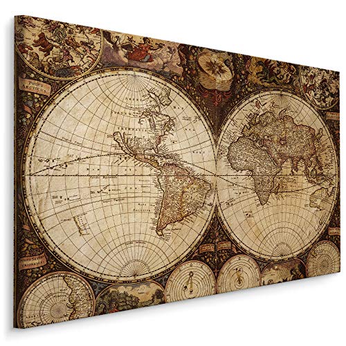 Muralo Bilder Weltkarte 120 x 80cm Bild auf Leinwand Wandbild Alt Zimmer Deko Leinwandbilder Schlafzimmer Wohnzimmer Wanddekoration Design Wand Bild Erdkugel Retro Karte Muralo Bilder Weltkarte 120 x 80cm Bild auf Leinwand Wandbild Alt Zimmer Deko Leinwandbilder Schlafzimmer Wohnzimmer Wanddekoration Design Wand Bild Erdkugel Retro Karte von Muralo