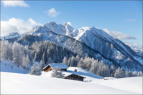 Muralo Fototapete Gebirge 300 x 450 cm Vlies Tapete Wandtapeten Berge Winter Ausblick Wohnzimmer Schlafzimmer Moderne Wandbilder XXL Natur Landschaft Panorama Wand Dekoration von Muralo