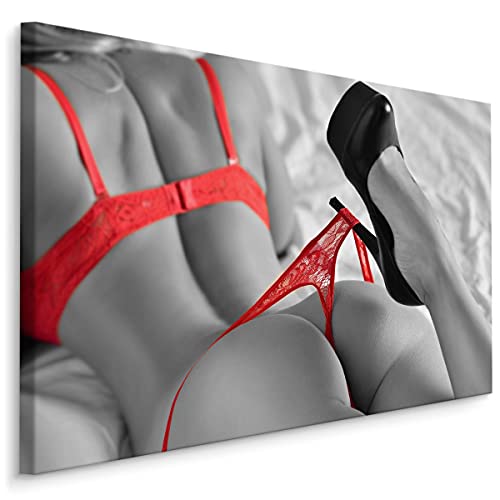 Muralo Leinwandbilder 100x70 Frau Schön Erotisch Erotismus Sexy Intim Canvas Wandbild Kunstdruck Schlafzimmer Wohnzimmer Wanddekoration Design XXL Br. 100 cm x Hö. 70 cm, Mehrfarbig von Muralo