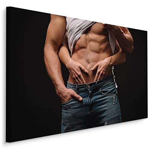 Muralo Leinwandbilder 120x80 Mann Frau Paar Fit Muskeln Erotisch Canvas Wandbild Kunstdruck Schlafzimmer Wohnzimmer Wanddekoration Design XXL Br. 120 cm x Hö. 80 cm Br. 120 cm x Hö. 80 cm von Muralo