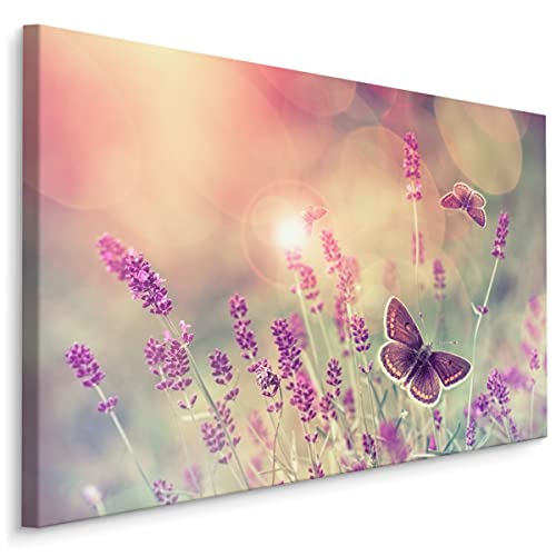 Muralo Leinwandbilder 40x30 Natur Pflanzen Blumen Lavendel Feld Wiese Canvas Wandbild Kunstdruck Schlafzimmer Wohnzimmer Wanddekoration Design XXL Br. 40 cm x Hö. 30 cm Br. 40 cm x Hö. 30 cm von Muralo