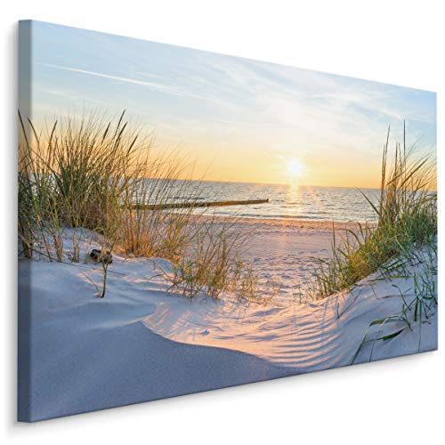 Muralo Leinwandbilder 70x50 Natur Meer Landschaft Leinwand Wandbild Kunstdruck Wasser Wellen Himmel Wolken Schlafzimmer Wohnzimmer Wanddekoration Design XXL 569 Br. 70 cm x Hö. 50 cm von Muralo