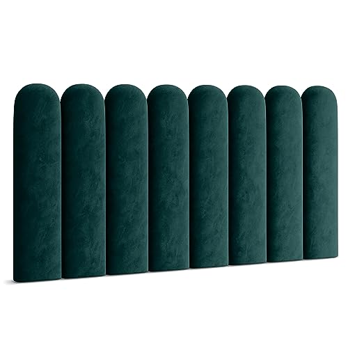 Muralo Polsterpaneel ovales WANDPOLSTER Wandkissen Bettkopfteil Wandpaneel Schlafzimmer Wohnzimmer Bett Lendekissen Modern Luxus Gepolstert Polster Paneel (Türkis, 20 cm x 80 cm) von Muralo