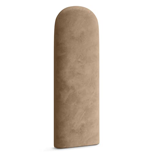 Muralo Polsterpaneel ovales WANDPOLSTER Wandkissen Bettkopfteil Wandpaneel Schlafzimmer Wohnzimmer Bett Lendekissen Modern Luxus Gepolstert Polster Paneel (Beige, 30 cm x 60 cm) von Muralo