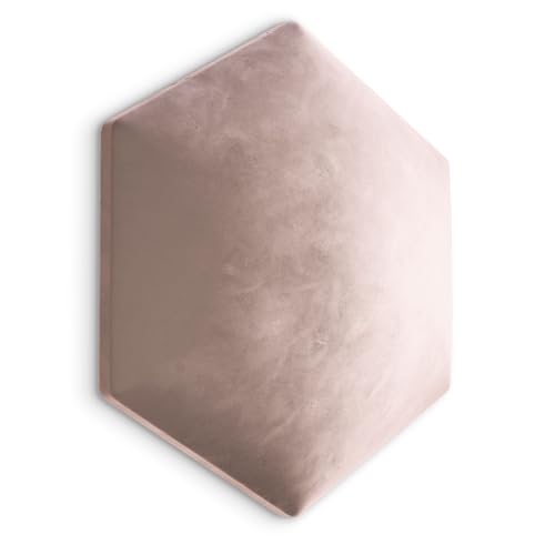 Muralo Samt Wandkissen Hexagon Stoff Polsterpaneel Schlafzimmer Wohnzimmer Bett Wandpolster Bettkopfteil Lendekissen Modern Luxus Gepolstert Magic Velvet (Hellrosa, Br.26cm x Hö.30cm) von Muralo