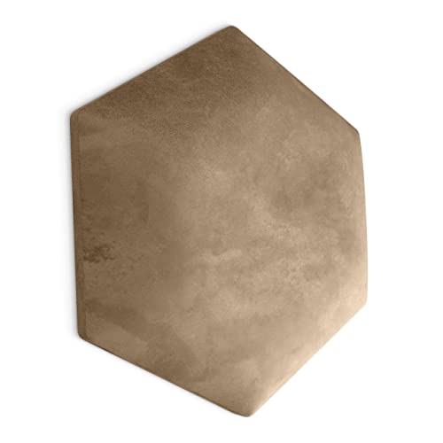 Muralo Samt Wandkissen Hexagon Stoff Polsterpaneel Schlafzimmer Wohnzimmer Bett Wandpolster Bettkopfteil Lendekissen Modern Luxus Gepolstert Polster Paneel (Beige, 40 cm x 35 cm) von Muralo