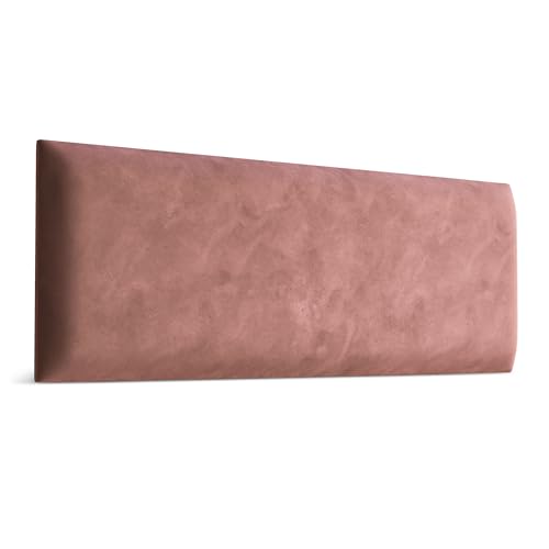Muralo - Samt Wandkissen Stoff Polster-Paneel für Schlafzimmer Wohnzimmer Bett Wandpolster Bettkopfteil Lendekissen Modern Luxus Gepolstert Magic Velvet (Altrosa, 90 cm x 30 cm) von Muralo