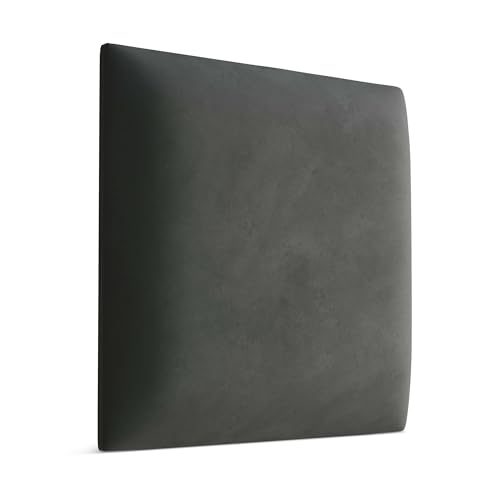 Muralo - Samt Wandkissen Stoff Polster-Paneel für Schlafzimmer Wohnzimmer Bett Wandpolster Bettkopfteil Lendekissen Modern Luxus Gepolstert Magic Velvet (Graphit, 40 cm x 40 cm) von Muralo