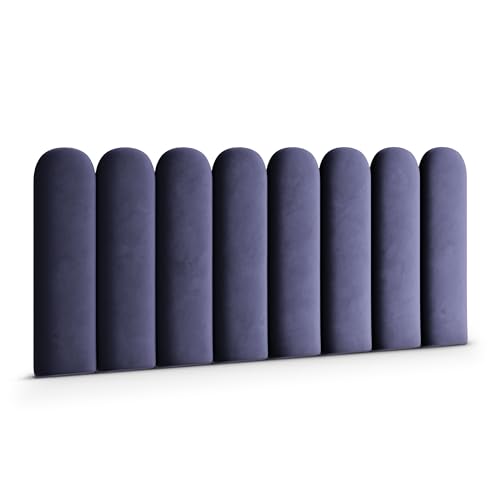 Muralo - Samt Wandkissen Stoff Polster-Paneel für Schlafzimmer Wohnzimmer Bett Wandpolster Bettkopfteil Lendekissen Modern Luxus Gepolstert Magic Velvet (Lavendelfarbe, 30 cm x 80 cm) von Muralo