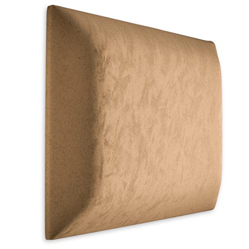 Muralo Samt Wandkissen Stoff Polsterpaneel Schlafzimmer Wohnzimmer Bett Wandpolster Bettkopfteil Lendekissen Modern Luxus Gepolstert Polster Paneel (Beige, 50 cm x 50 cm) von Muralo