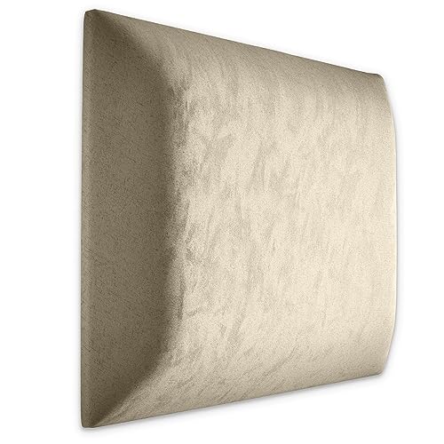 Muralo Samt Wandkissen Stoff Polsterpaneel Schlafzimmer Wohnzimmer Bett Wandpolster Bettkopfteil Lendekissen Modern Luxus Gepolstert Polster Paneel (Creme, 30 cm x 30 cm) von Muralo