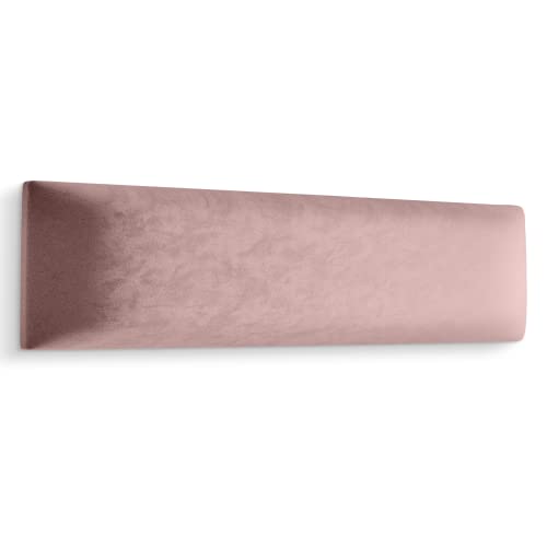 Muralo Samt Wandkissen Stoff Polsterpaneel Schlafzimmer Wohnzimmer Bett Wandpolster Bettkopfteil Lendekissen Modern Luxus Gepolstert Polster Paneel (Rosa, 70cm x 15cm) von Muralo