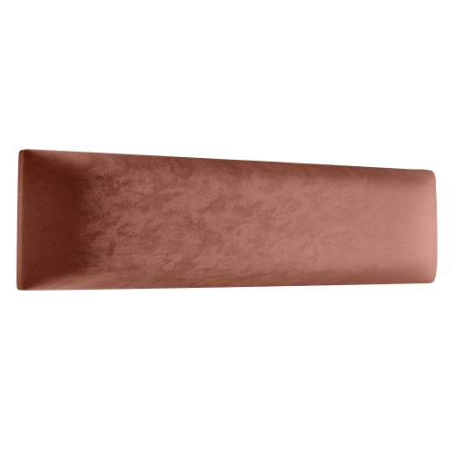 Muralo Samt Wandkissen Stoff Polsterpaneel Schlafzimmer Wohnzimmer Bett Wandpolster Bettkopfteil Lendekissen Modern Luxus Gepolstert Polster Paneel (Schmutzige Rosa, 60cm x 15cm) von Muralo