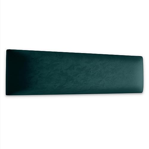 Muralo Samt Wandkissen Stoff Polsterpaneel Schlafzimmer Wohnzimmer Bett Wandpolster Bettkopfteil Lendekissen Modern Luxus Gepolstert Polster Paneel (Türkis, 100 cm x 20 cm) von Muralo