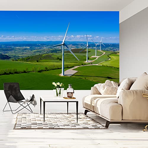 Muralo Selbstklebende FOTOTAPETE 180x120 TAPETE Wandtapeten WINDKRAFTANLAGE Landschaft 3D Wohnzimmer Schlafzimmer Moderne Wandbilder XXL Wand Dekoration Abstrakt Luxus Br. 180 cm x Hö. 120 cm von Muralo