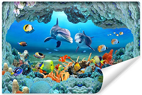 Muralo Selbstklebende Fototapete 208 x 146 Natur Ozean Meer Tapete Wasser Unterwasserwelt Korallenriff Tiere Wohnzimmer Schlafzimmer Wandbilder XXL Wand Br. 208 cm x Hö. 146 cm von Muralo