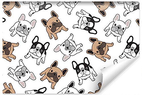 Muralo Selbstklebende Fototapete 254x184 Kinder Kleine Hunde Bulldoggen Dekor Moderne Tapete Kinderzimmer Schlafzimmer Wandbilder Wandtapete Wandtattoo XXL Br. 254 cm x Hö. 184 cm von Muralo