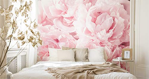 Muralo Selbstklebende Fototapete 270 x 180 Pfingstrosen Blumen Blätter Tapete Natur Pflanzen Flora Leben Wohnzimmer Schlafzimmer Wandbilder XXL Wand Br. 270 cm x Hö. 180 cm von Muralo