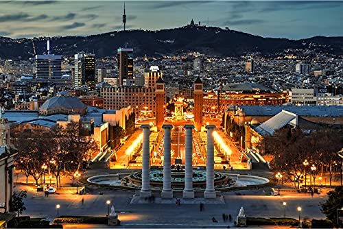 Muralo Selbstklebende Fototapete 90 x 60 Stadt Barcelona Gebäude Tapete Architektur Säulen Zabytkowy Straßen Wohnzimmer Schlafzimmer Wandbilder XXL Wand Br. 90 cm x Hö. 60 cm von Muralo