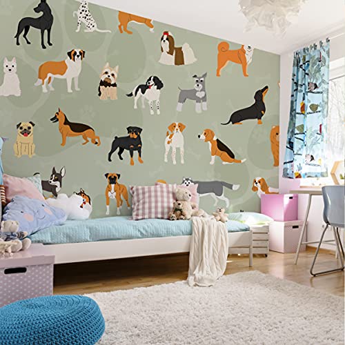 Muralo Vinyl Glatte FOTOTAPETE Kinder Reizvolle lustige kleine Hunde Tapete Wandtapeten 520 x 318 Spielzimmer Kinderzimmer Moderne Wandbilder XXL Wand Dekoration Br.520xHö.318 von Muralo