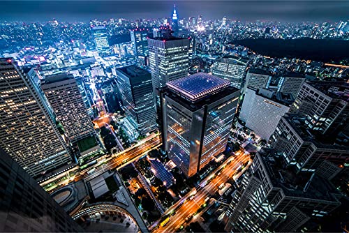 Muralo Vlies Fototapete 208 x 146 Tokio Stadt Japan Tapete Architektur Gebäude Wolkenkratzer Straßen Wohnzimmer Schlafzimmer Wandbilder XXL Wand Br. 208 cm x Hö. 146 cm von Muralo