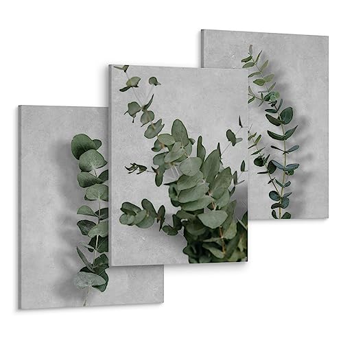 Muralo - Wandbilder Set - Leinwand Bilder Set Aufhängefertig - Bilder für Wohnzimmer Schlafzimmer - Moderne Wanddeko - Grüne Blätter - 3 Bilder 30x40 cm Muralo - Wandbilder Set - Leinwand Bilder Set Aufhängefertig - Bilder für Wohnzimmer Schlafzimmer - Moderne Wanddeko - Grüne Blätter - 3 Bilder 30x40 cm von Muralo