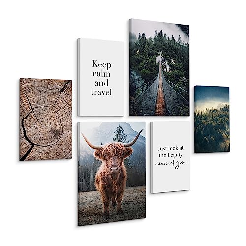 Muralo - Wandbilder Set - Leinwand Bilder Set Aufhängefertig - Bilder für Wohnzimmer Schlafzimmer - Moderne Wanddeko - Natur - 4 Bilder 20 x 30 cm mit 2 Bilder 30 x 40 cm Muralo - Wandbilder Set - Leinwand Bilder Set Aufhängefertig - Bilder für Wohnzimmer Schlafzimmer - Moderne Wanddeko - Natur - 4 Bilder 20 x 30 cm mit 2 Bilder 30 x 40 cm von Muralo