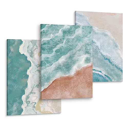 Muralo - Wandbilder Set - Leinwand Bilder Set Aufhängefertig - das Leinwandbilder Set - Bilder für Wohnzimmer Schlafzimmer - Moderne Wanddeko Boho Set - Meer - 3 Bilder 30 x 40 cm Muralo - Wandbilder Set - Leinwand Bilder Set Aufhängefertig - das Leinwandbilder Set - Bilder für Wohnzimmer Schlafzimmer - Moderne Wanddeko Boho Set - Meer - 3 Bilder 30 x 40 cm von Muralo