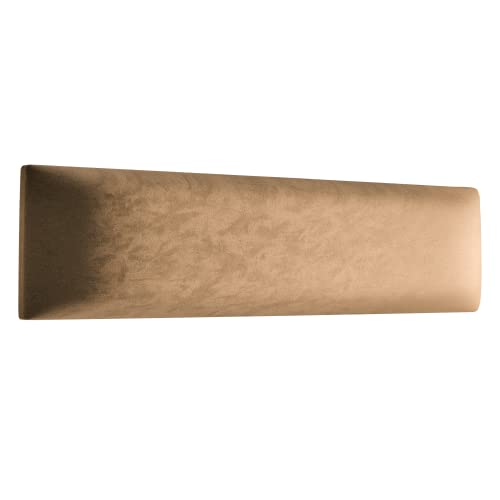 Muralo Samt Wandkissen Stoff Polsterpaneel Schlafzimmer Wohnzimmer Bett Wandpolster Bettkopfteil Lendekissen Modern Luxus Gepolstert Polster Paneel (Beige, 60 cm x 20 cm) von Muralo