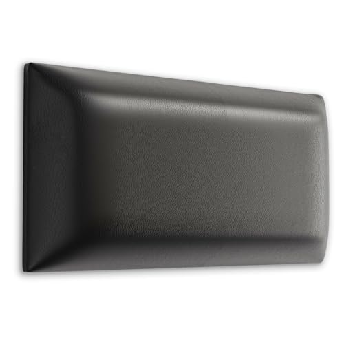 Muralo - Wandkissen aus Kunstleder Kopfteil-Bett Wandpolster Bettkopfteil Gepolstert Polster-Paneel Kopfenden für Wohnzimmer, Schlafzimmer (Graphit, 90 cm x 15 cm) von Muralo