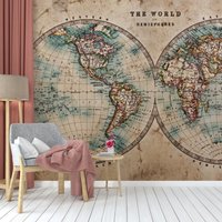 Alte Weltkarte Tapete - Wandbedeckung Wanddekoration von MuralsOnly
