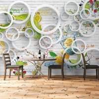 Vitamin Tapete - Gesundheit Und Früchte Konzept Wandbedeckung Wanddekoration von MuralsOnly