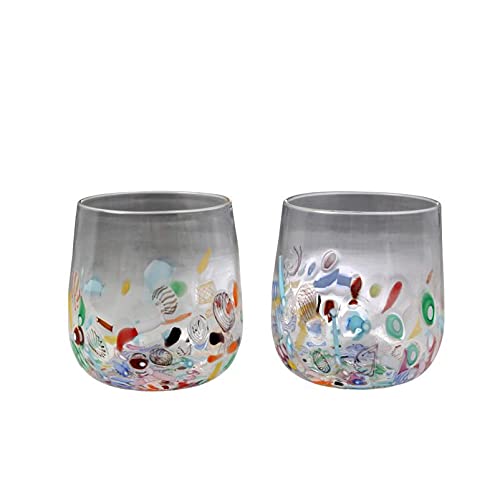 (Gläser Acquario 2er-Set) Murano Karaffe Rialto/Acquario Gläser 2er Set. Hochwertige Handarbeit - Exklusive Erzeugnisse des Kunsthandwerks von Murano