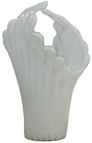 Murano Handgefertigt Glasvase Venezianische Handwerker Milch Glas Weiß Blumenvase 35cm von Murano