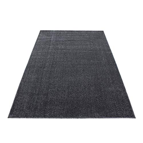 Muratap Teppich Wohnzimmer Einfarbig - Basics - Kurzflor Teppich Läufer Bettvorleger Fußbodenheizung Geeignet Wohnzimmer, Schlafzimmer - Oeko-TEX - Große: 120x170 cm - Farbe: Grau von Muratap