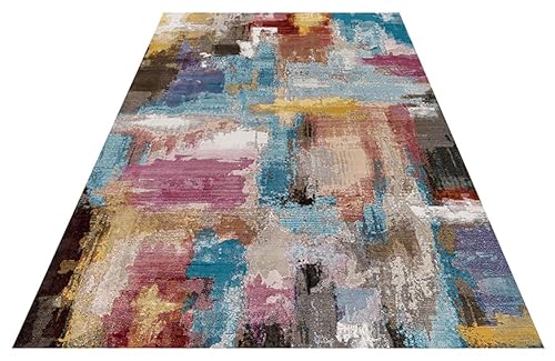 Muratap Vintage Teppich Picasso Artisan - Traditioneller Kurzflor Teppich Klassiches Design Orient Muster, Weich und Pflegeleicht Oeko-TEX - Große: 80x150 cm - Farbe: Mehrfarbig von Muratap
