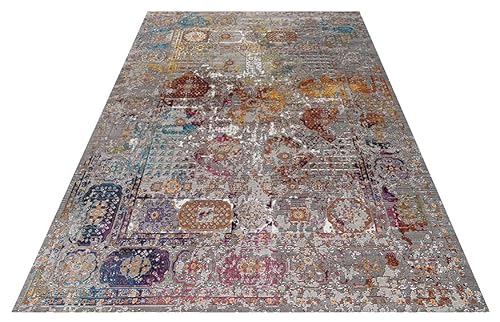 Muratap Klassich Orient Teppich Picasso Feraghan - Traditioneller Orientalischer Perserteppich Modern Vintage Dekoration Wohnzimmer - Oeko-TEX - Große: 200x290 cm - Farbe: Mehrfarbig von Muratap