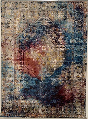 Muratap Klassich Orient Teppich Picasso Heriz - Traditioneller Orientalischer Perserteppich Modern Vintage Dekoration Wohnzimmer - Oeko-TEX - Große: 80x150 cm - Farbe: Mehrfarbig von Muratap