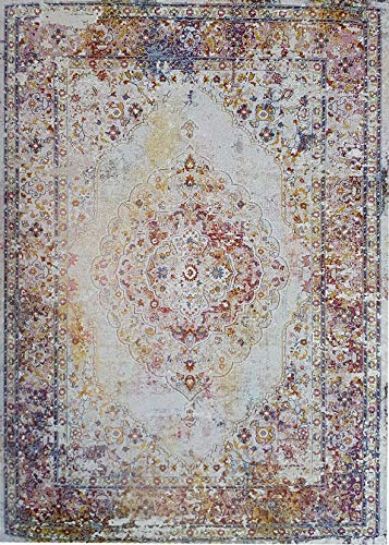 Muratap Klassich Orient Teppich Picasso Keshan - Traditioneller Orientalischer Perserteppich Modern Vintage Dekoration Wohnzimmer - Oeko-TEX - Große: 200x290 cm - Farbe: Mehrfarbig von Muratap