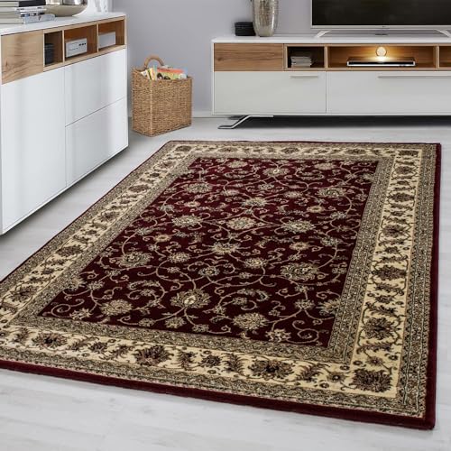 Muratap Marrakesh Nimrud Teppich - Kurzflor Teppich Klassich Orientteppich Vintage Traditioneller Muster Perserteppich Deko - 160x230 cm - Farbe: Rot von Muratap