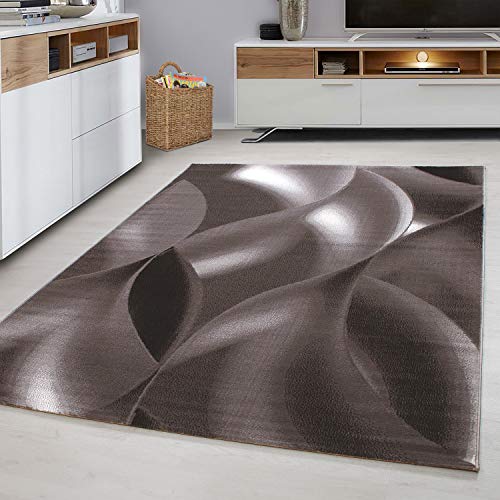 Muratap Plus Teppich - Kurzflor Teppich Schattenmuster Schalldämpfend für Wohnzimmer Schlafzimmer Arbeitszimmer Flächenteppich 3D Optik - 120x170 cm - Farbe: Beige/Braun von Muratap