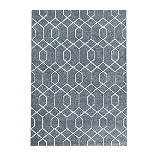 Muratap Sweden Design Teppich Grau - Kurzflor Boho Teppich Skandinavisch Modern Design Künstlerischer Art Teppich Wohnzimmer, Schlafzimmer - Größe: 80x150 cm von Muratap