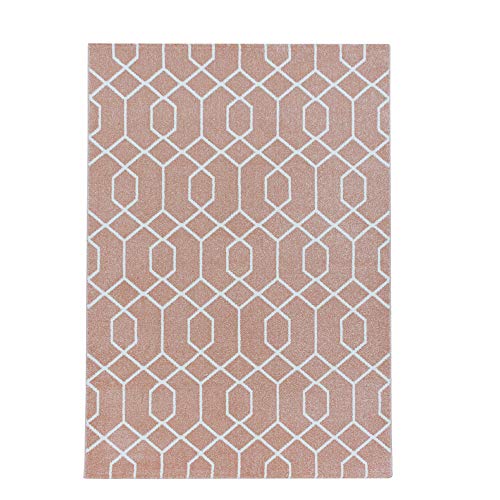 Muratap Sweden Design Teppich Rosa - Kurzflor Boho Teppich Skandinavisch Modern Design Künstlerischer Art Teppich Wohnzimmer, Schlafzimmer - Größe: 80x150 cm von Muratap