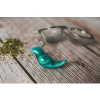 Kräutertee-Sieb Mit Türkis Grünem Vogel, Loseblatt-Teesieb Blauem Vogel von Murdeko