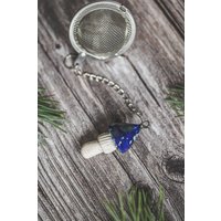 Loses Teesieb Mit Blauem Pilz - Keramik Geschenk Weihnachten von Murdeko
