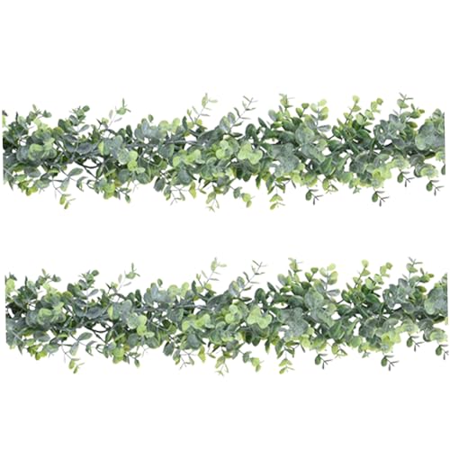 6Ft Faux Eukalyptus Girlande, 2 Pack künstliche Eukalyptus Greenery Girlande, DIY dekorative Reben Girlande für Hochzeit hängenden Bogen/Tisch Centerpiece von Murezima