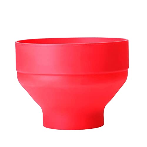 Microwave Popcorn Maker Machine, Silicon Popcorn Bowl BPA Free Hitzeresistent mit hausgemachten Popcorn-Snacks für Halloween-Weihnachtsfeiern rot-l von Murezima