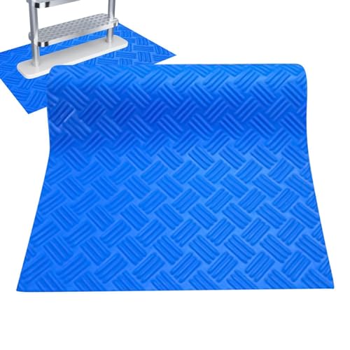 Bodenplane Für Pool & Pool Leiter Matte, 23 X 60cm [blau] Poolleiter Matte, Poolleitermatte Aus Gummi, Schutzmatte Für Poolleiter, Poolunterlage Mit Rutschfester Textur Für Schritte, Treppen, Leitern von Murman