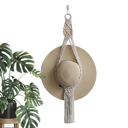 Hut Halterung Wand, Hut Halter Wand Hut Display Rack, Makramee Huthalter Wand Hut Aufhänger Boho Handweberei Hutständer Hut Organizer Kleiderbügel Cowboyhut Halter Wand Für Mann & Frauen Breite Krempe von Murman